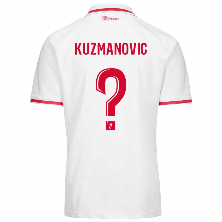 Børn Dejan Kuzmanovic #0 Hvid Rød Hjemmebane Spillertrøjer 2024/25 Trøje T-Shirt