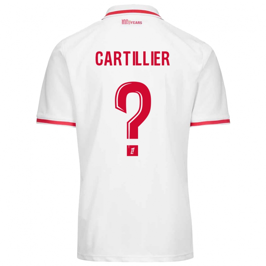 Børn Antonin Cartillier #0 Hvid Rød Hjemmebane Spillertrøjer 2024/25 Trøje T-Shirt