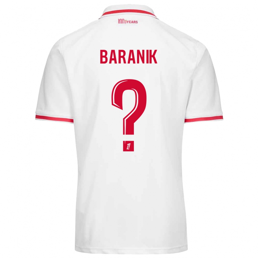 Børn Florian Baranik #0 Hvid Rød Hjemmebane Spillertrøjer 2024/25 Trøje T-Shirt