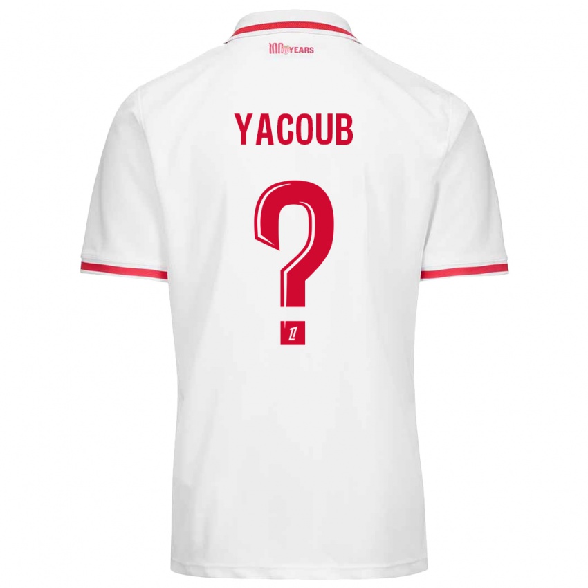 Børn Béchir Yacoub #0 Hvid Rød Hjemmebane Spillertrøjer 2024/25 Trøje T-Shirt