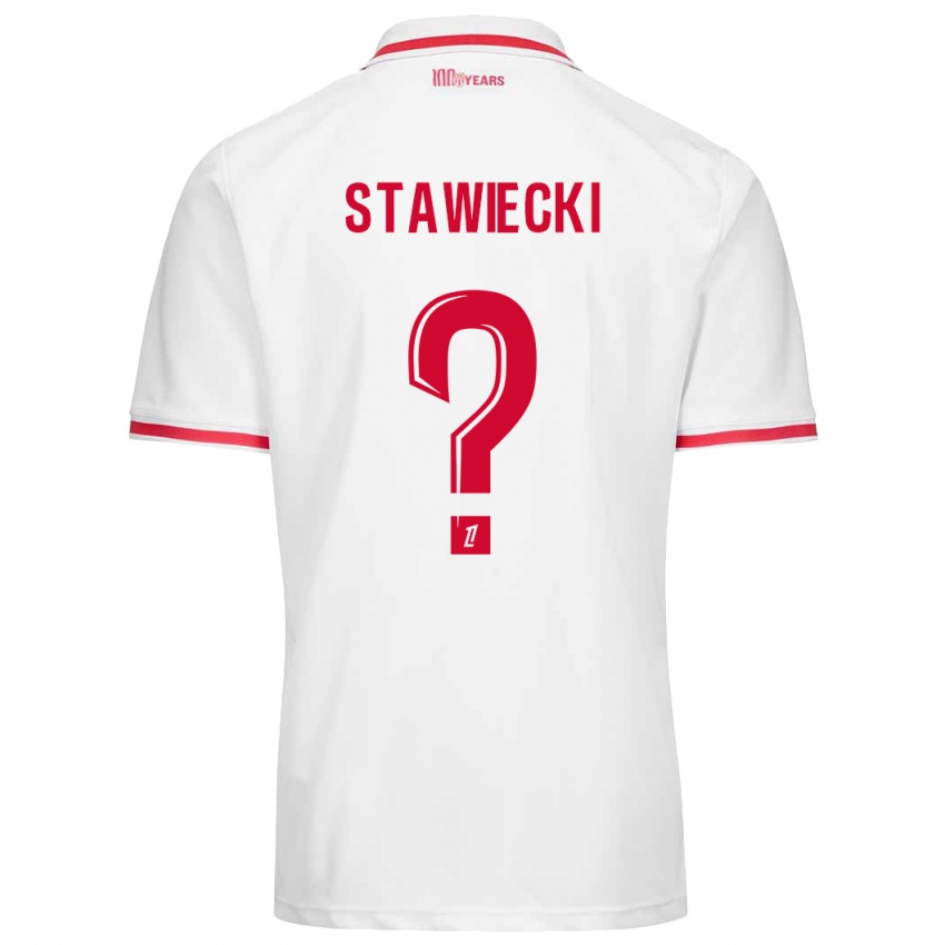 Børn Jules Stawiecki #0 Hvid Rød Hjemmebane Spillertrøjer 2024/25 Trøje T-Shirt