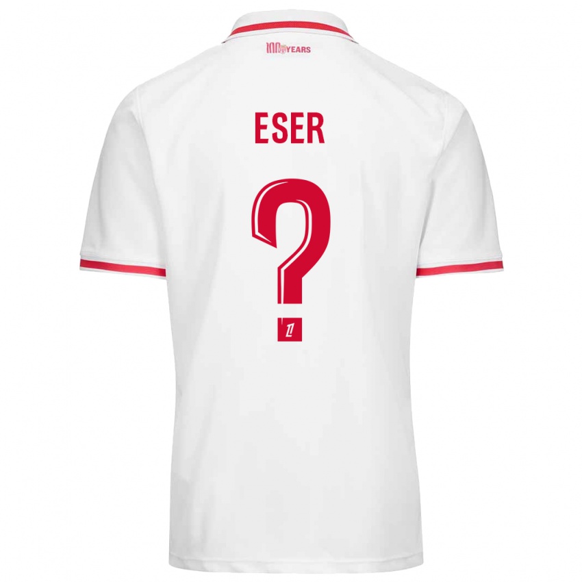 Børn Allan Eser #0 Hvid Rød Hjemmebane Spillertrøjer 2024/25 Trøje T-Shirt