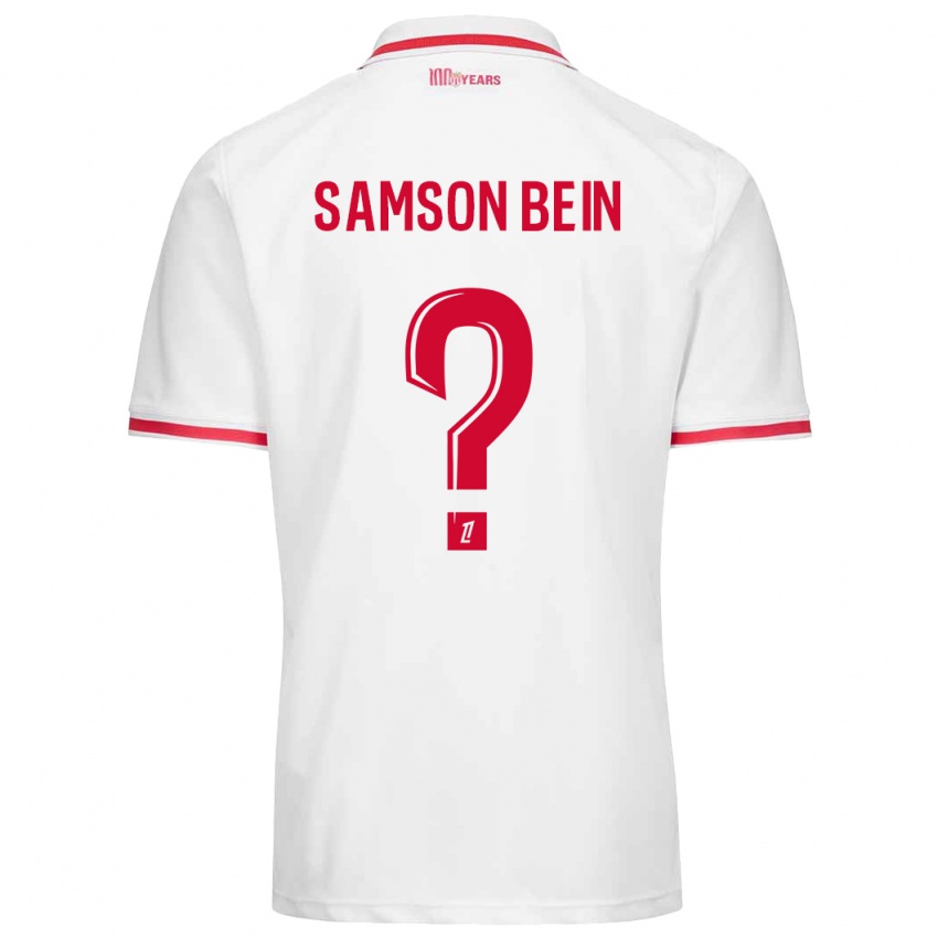 Børn Sirak Samson Bein #0 Hvid Rød Hjemmebane Spillertrøjer 2024/25 Trøje T-Shirt