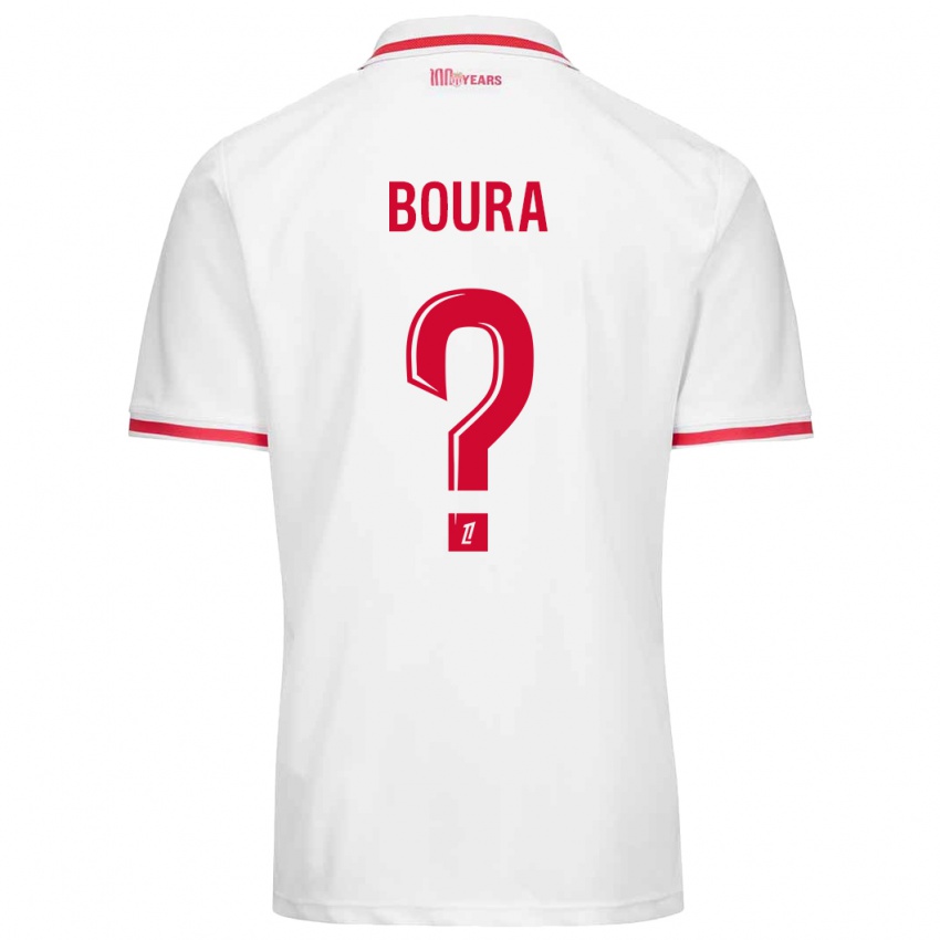 Børn Amal Boura #0 Hvid Rød Hjemmebane Spillertrøjer 2024/25 Trøje T-Shirt