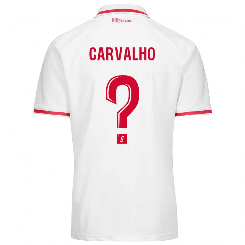 Børn Lorenzo Carvalho #0 Hvid Rød Hjemmebane Spillertrøjer 2024/25 Trøje T-Shirt