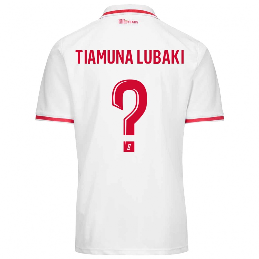 Børn Loïc Tiamuna Lubaki #0 Hvid Rød Hjemmebane Spillertrøjer 2024/25 Trøje T-Shirt