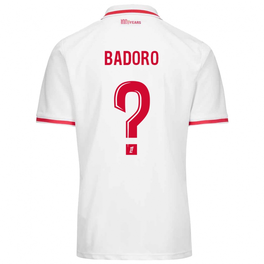 Børn Chaihane Badoro #0 Hvid Rød Hjemmebane Spillertrøjer 2024/25 Trøje T-Shirt