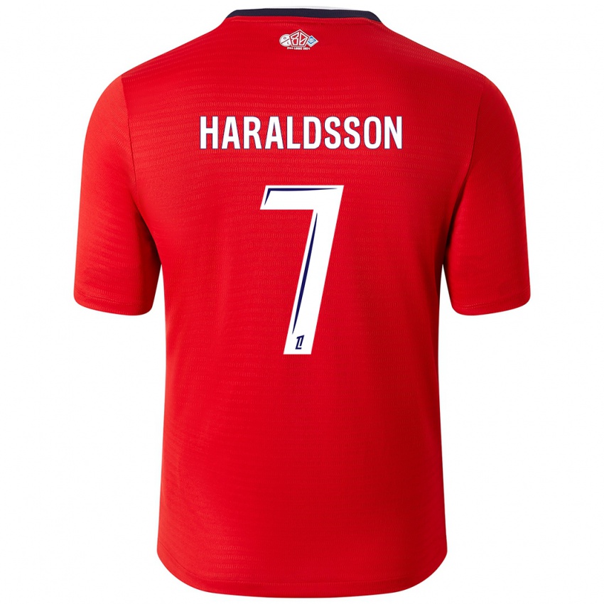 Børn Hákon Arnar Haraldsson #7 Rød Hvid Hjemmebane Spillertrøjer 2024/25 Trøje T-Shirt