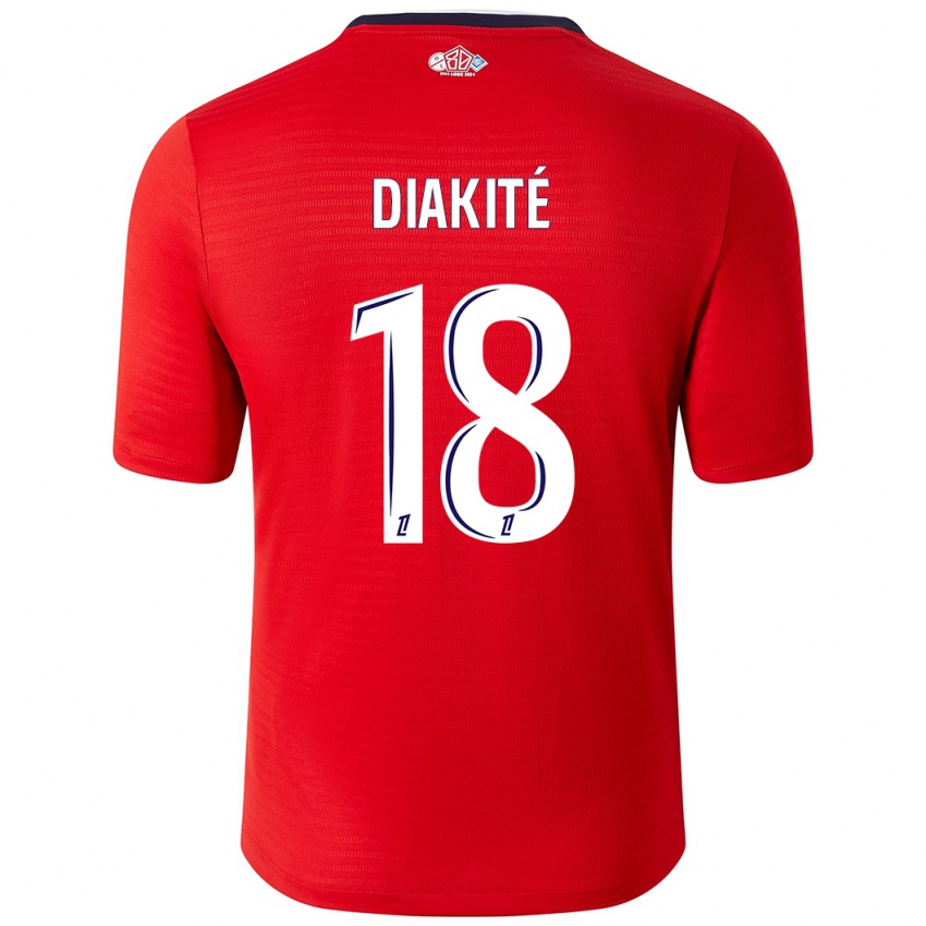 Børn Bafodé Diakité #18 Rød Hvid Hjemmebane Spillertrøjer 2024/25 Trøje T-Shirt