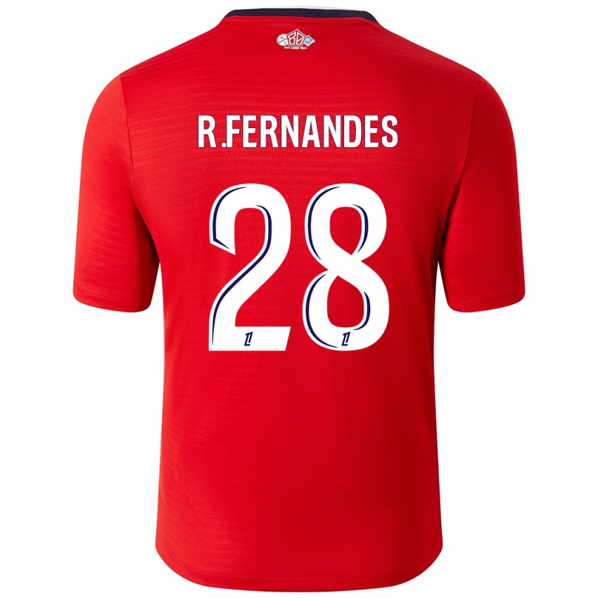 Børn Rafael Fernandes #28 Rød Hvid Hjemmebane Spillertrøjer 2024/25 Trøje T-Shirt