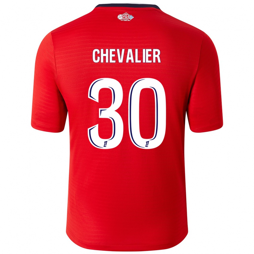 Børn Lucas Chevalier #30 Rød Hvid Hjemmebane Spillertrøjer 2024/25 Trøje T-Shirt