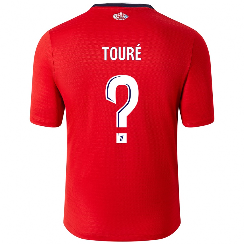 Børn Ousmane Touré #0 Rød Hvid Hjemmebane Spillertrøjer 2024/25 Trøje T-Shirt