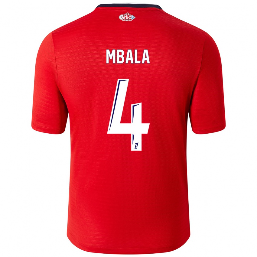 Børn Olivia Mbala #4 Rød Hvid Hjemmebane Spillertrøjer 2024/25 Trøje T-Shirt