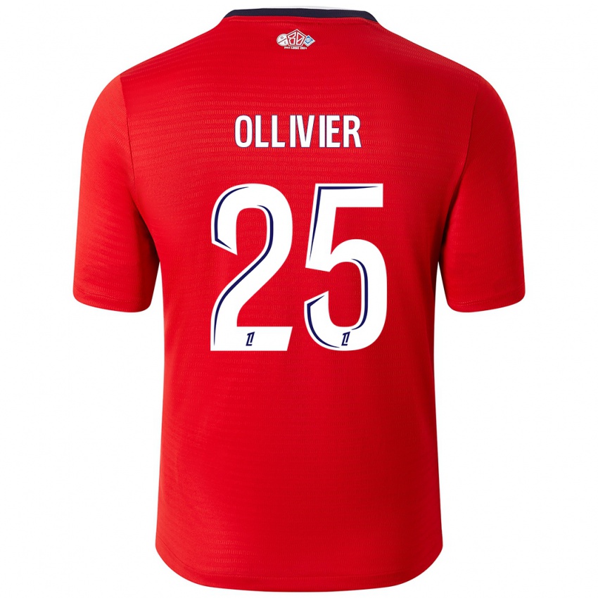 Børn Agathe Ollivier #25 Rød Hvid Hjemmebane Spillertrøjer 2024/25 Trøje T-Shirt