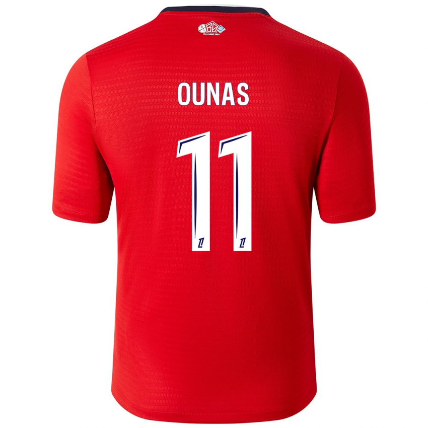 Børn Adam Ounas #11 Rød Hvid Hjemmebane Spillertrøjer 2024/25 Trøje T-Shirt