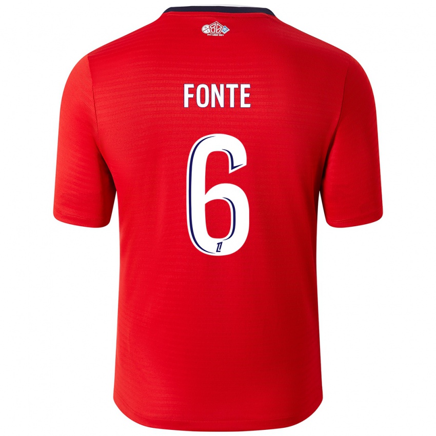 Børn Jose Fonte #6 Rød Hvid Hjemmebane Spillertrøjer 2024/25 Trøje T-Shirt