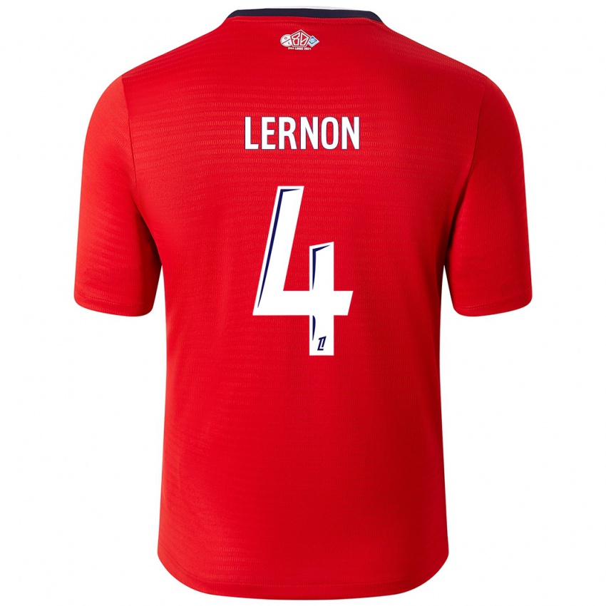 Børn Jessica Lernon #4 Rød Hvid Hjemmebane Spillertrøjer 2024/25 Trøje T-Shirt