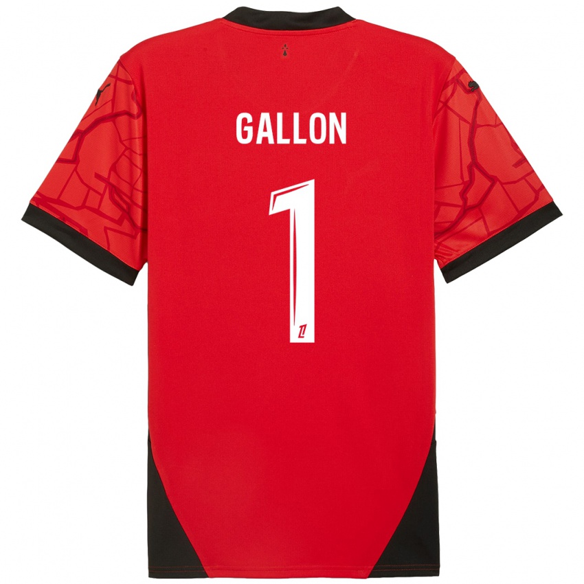 Børn Gauthier Gallon #1 Rød Sort Hjemmebane Spillertrøjer 2024/25 Trøje T-Shirt