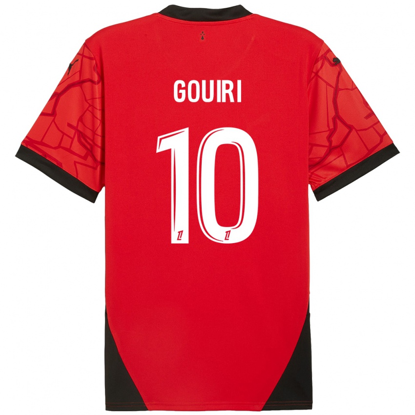 Børn Amine Gouiri #10 Rød Sort Hjemmebane Spillertrøjer 2024/25 Trøje T-Shirt