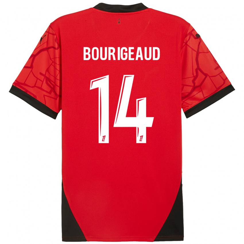 Børn Benjamin Bourigeaud #14 Rød Sort Hjemmebane Spillertrøjer 2024/25 Trøje T-Shirt