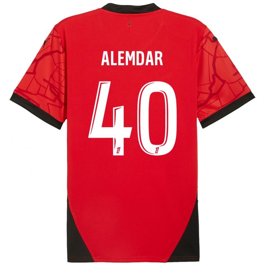 Børn Doğan Alemdar #40 Rød Sort Hjemmebane Spillertrøjer 2024/25 Trøje T-Shirt