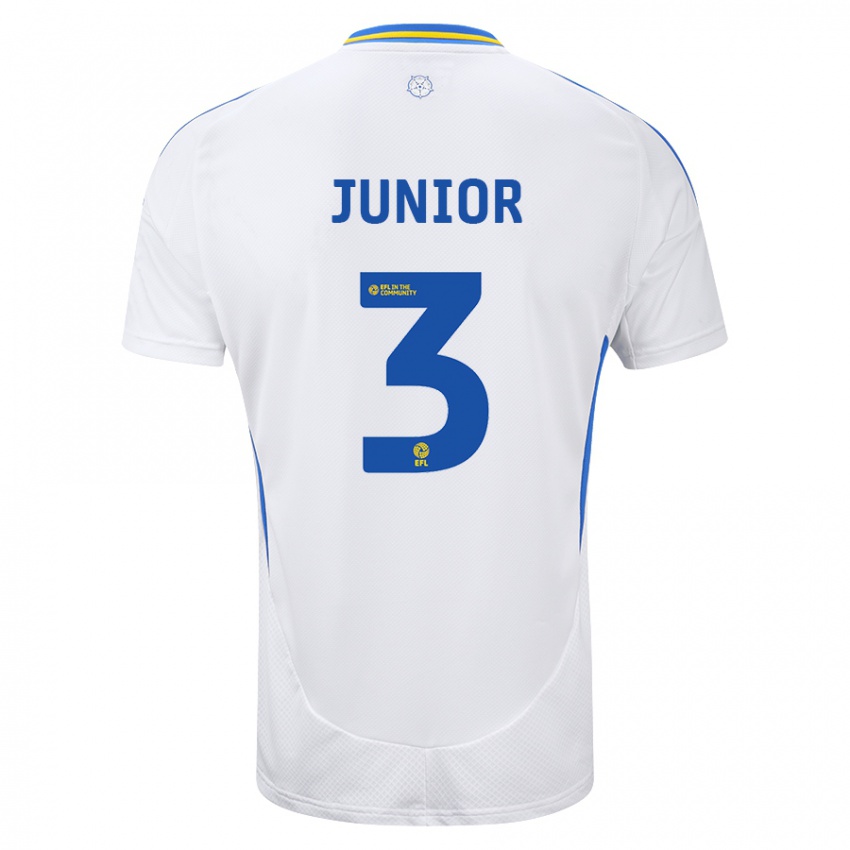 Børn Junior Firpo #3 Hvid Blå Hjemmebane Spillertrøjer 2024/25 Trøje T-Shirt