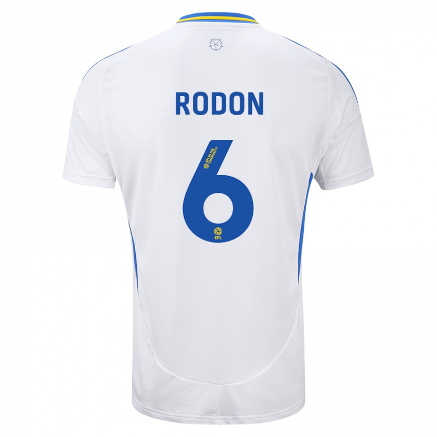 Børn Joe Rodon #6 Hvid Blå Hjemmebane Spillertrøjer 2024/25 Trøje T-Shirt