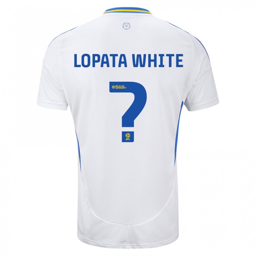 Børn Reuben Lopata-White #0 Hvid Blå Hjemmebane Spillertrøjer 2024/25 Trøje T-Shirt