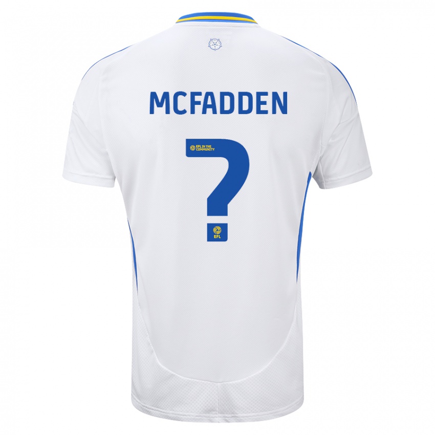 Børn Max Mcfadden #0 Hvid Blå Hjemmebane Spillertrøjer 2024/25 Trøje T-Shirt