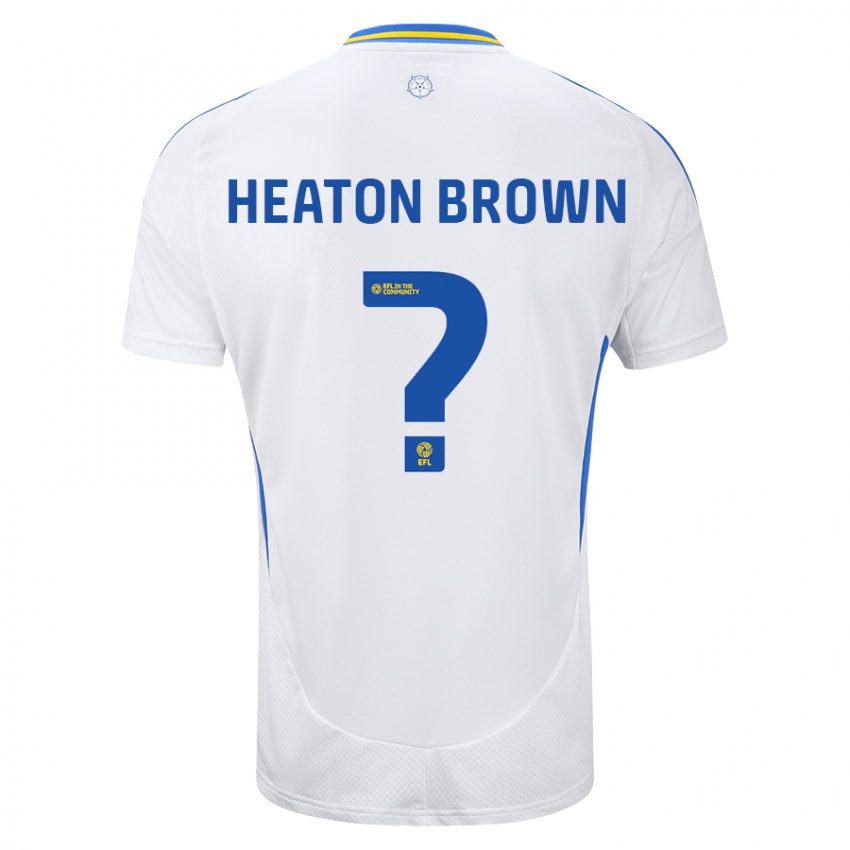 Børn Heaton Brown #0 Hvid Blå Hjemmebane Spillertrøjer 2024/25 Trøje T-Shirt