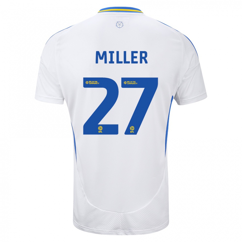 Børn Amari Miller #27 Hvid Blå Hjemmebane Spillertrøjer 2024/25 Trøje T-Shirt