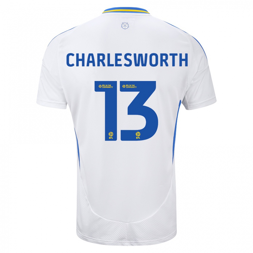 Børn Millie Robshaw-Charlesworth #13 Hvid Blå Hjemmebane Spillertrøjer 2024/25 Trøje T-Shirt