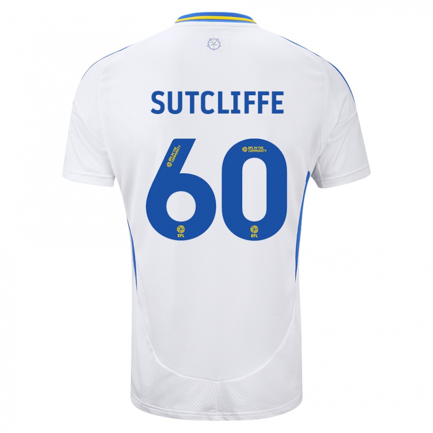 Børn Harvey Sutcliffe #60 Hvid Blå Hjemmebane Spillertrøjer 2024/25 Trøje T-Shirt