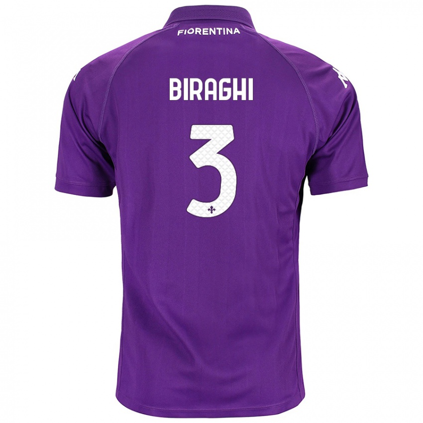 Børn Cristiano Biraghi #3 Lilla Hjemmebane Spillertrøjer 2024/25 Trøje T-Shirt