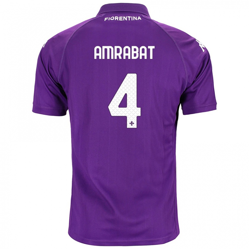 Børn Sofyan Amrabat #4 Lilla Hjemmebane Spillertrøjer 2024/25 Trøje T-Shirt