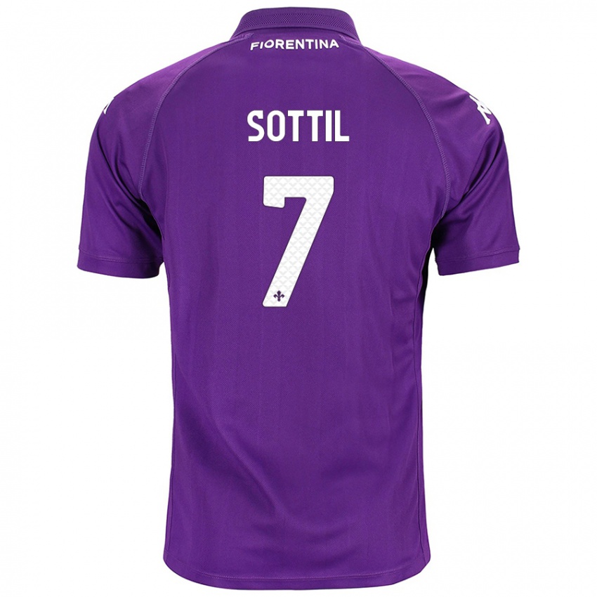 Børn Riccardo Sottil #7 Lilla Hjemmebane Spillertrøjer 2024/25 Trøje T-Shirt