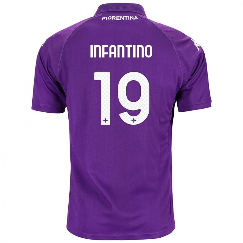 Børn Gino Infantino #19 Lilla Hjemmebane Spillertrøjer 2024/25 Trøje T-Shirt