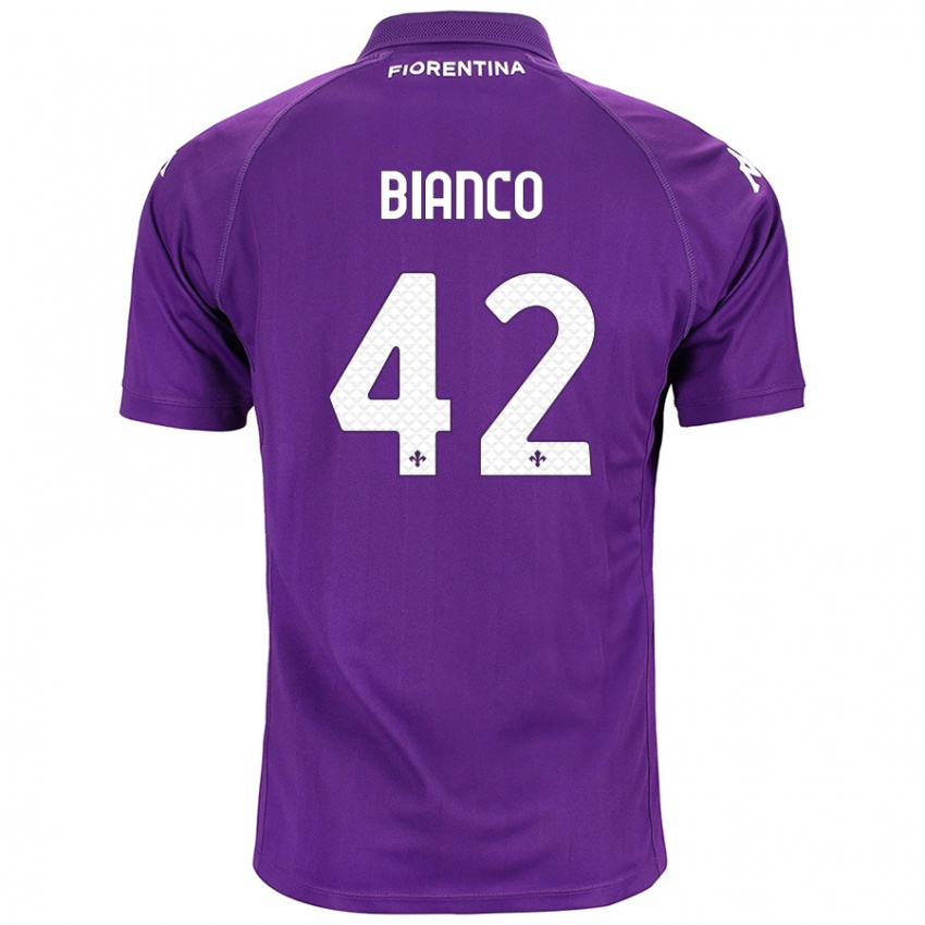 Børn Alessandro Bianco #42 Lilla Hjemmebane Spillertrøjer 2024/25 Trøje T-Shirt