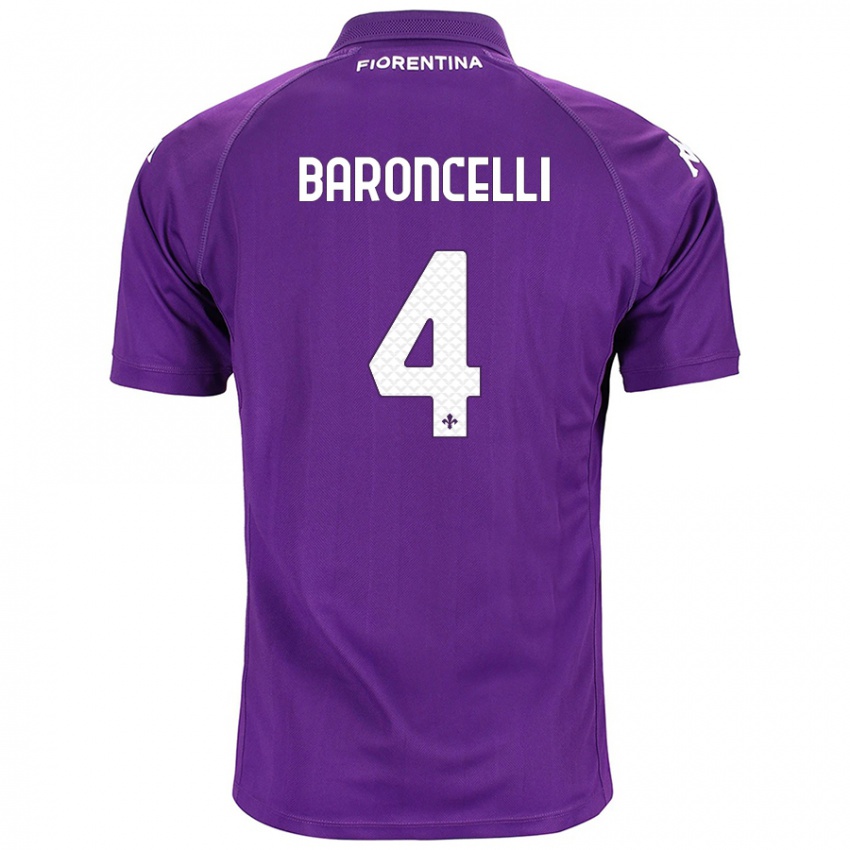 Børn Leonardo Baroncelli #4 Lilla Hjemmebane Spillertrøjer 2024/25 Trøje T-Shirt