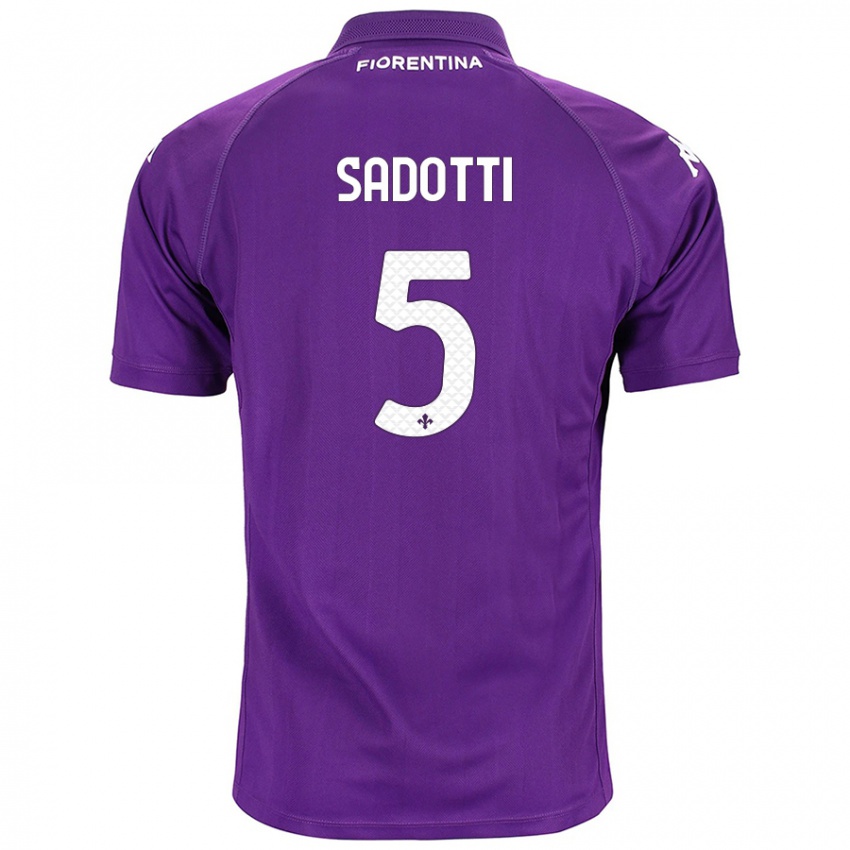 Børn Edoardo Sadotti #5 Lilla Hjemmebane Spillertrøjer 2024/25 Trøje T-Shirt