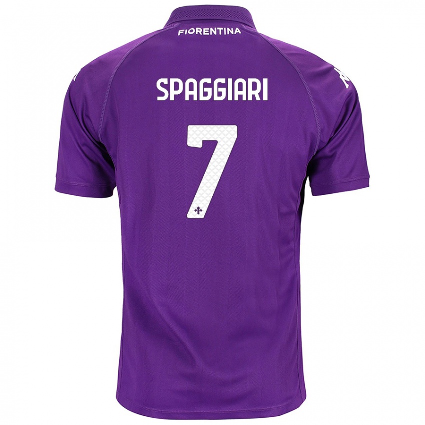 Børn Riccardo Spaggiari #7 Lilla Hjemmebane Spillertrøjer 2024/25 Trøje T-Shirt