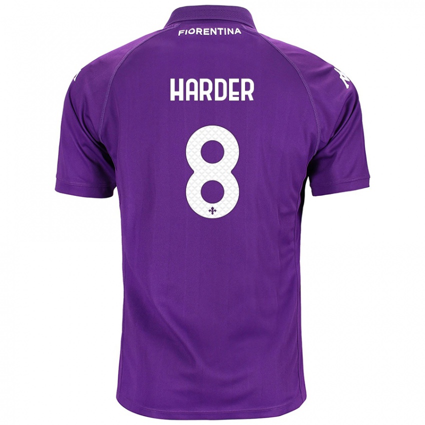 Børn Jonas Harder #8 Lilla Hjemmebane Spillertrøjer 2024/25 Trøje T-Shirt