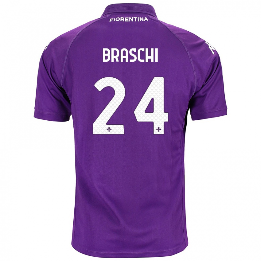 Børn Riccardo Braschi #24 Lilla Hjemmebane Spillertrøjer 2024/25 Trøje T-Shirt