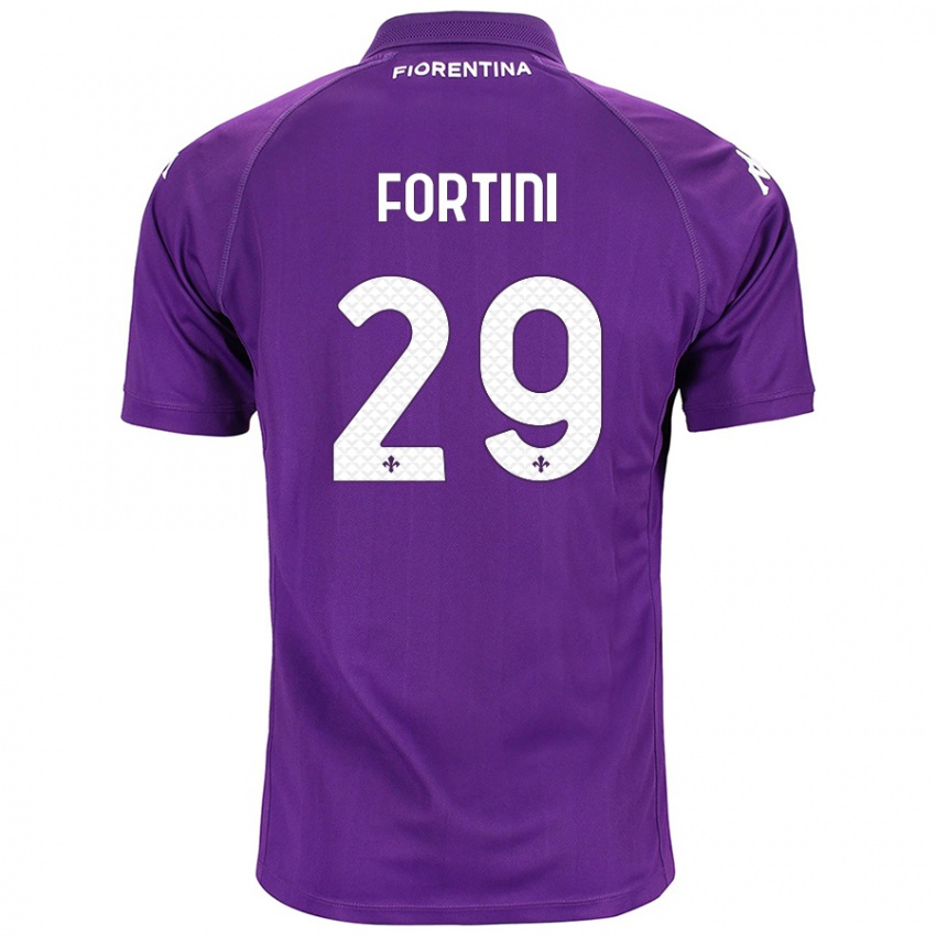 Børn Niccolò Fortini #29 Lilla Hjemmebane Spillertrøjer 2024/25 Trøje T-Shirt