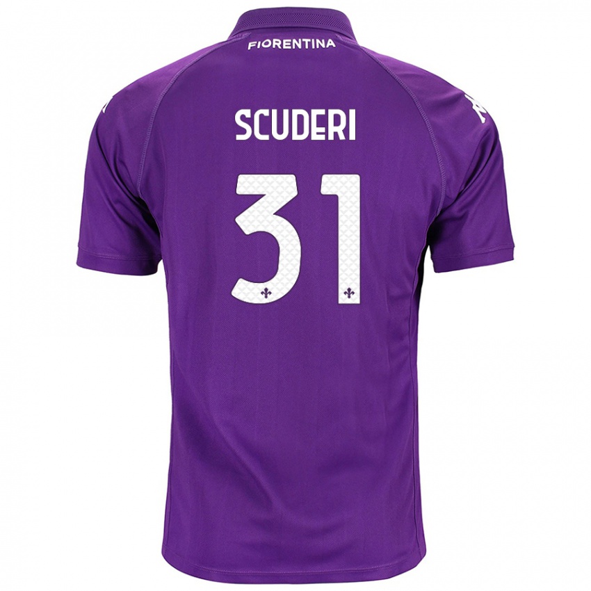 Børn Giulio Scuderi #31 Lilla Hjemmebane Spillertrøjer 2024/25 Trøje T-Shirt