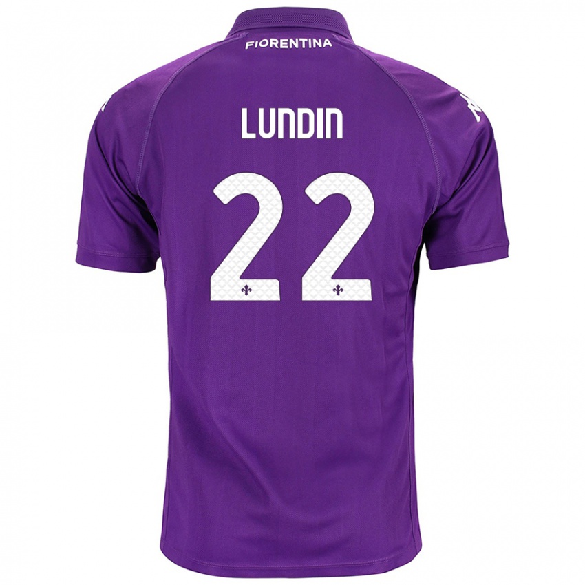 Børn Karin Lundin #22 Lilla Hjemmebane Spillertrøjer 2024/25 Trøje T-Shirt