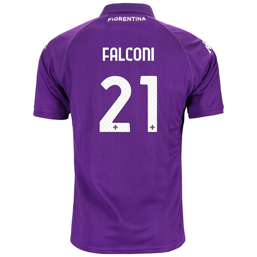 Børn Niccolò Falconi #21 Lilla Hjemmebane Spillertrøjer 2024/25 Trøje T-Shirt