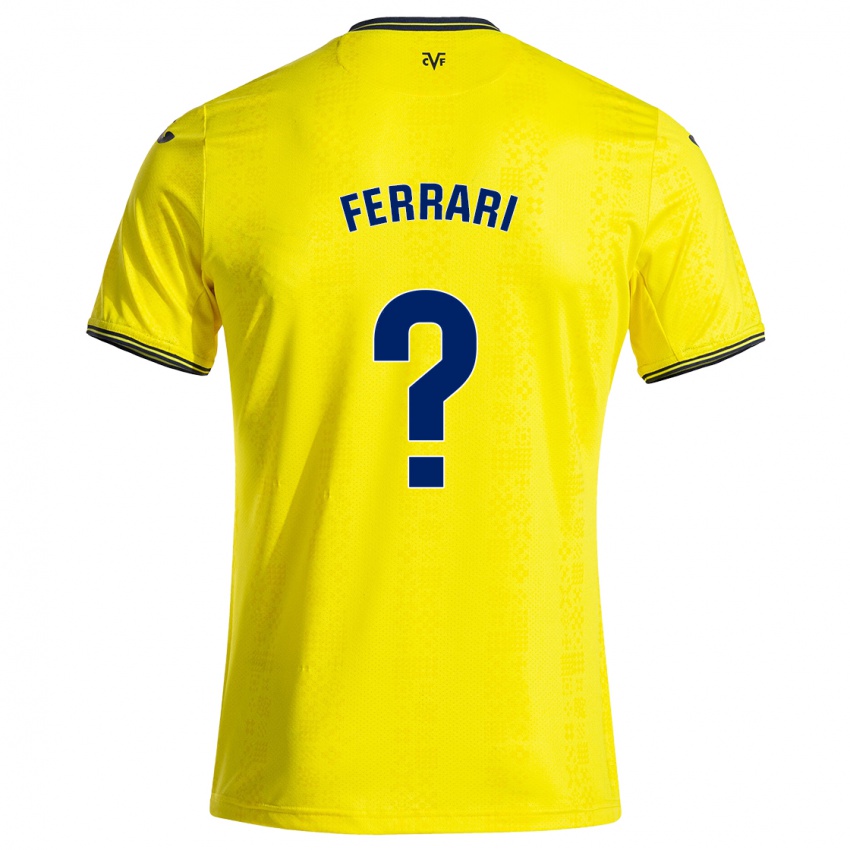 Børn Andrés Ferrari #0 Gul Sort Hjemmebane Spillertrøjer 2024/25 Trøje T-Shirt