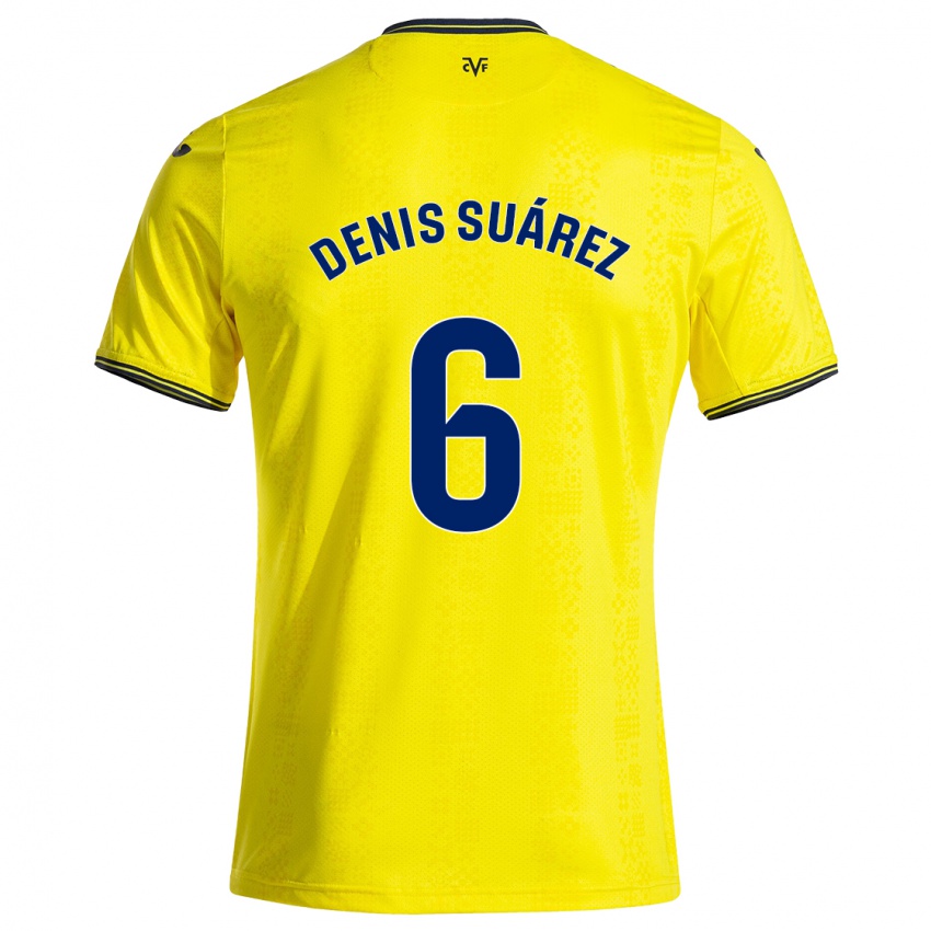 Børn Denis Suárez #6 Gul Sort Hjemmebane Spillertrøjer 2024/25 Trøje T-Shirt