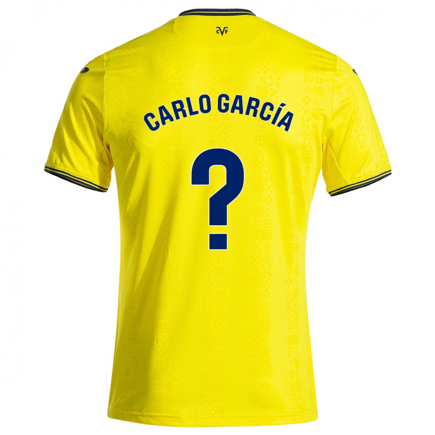 Børn Carlo García #0 Gul Sort Hjemmebane Spillertrøjer 2024/25 Trøje T-Shirt